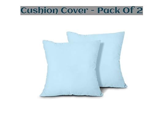 Image of Premium Polyester Fiber Cushion Fillers - Pack of 2 Pcs | 18 x 18 Inches | Light Blue| Cushions, Sofa Pillow, Cushion for Sofa, Cushion for Bed, Decorative Pillow, Pillow for Support