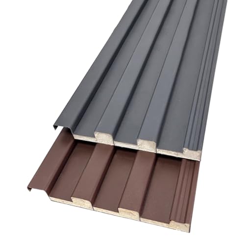 Rygcrud Alluminio Pannelli per Tetti Lamiere Coibentate, Ondulate Pergola Scossaline per Tetti Impermeabili Antivento per Coperture di Balconi, Case Mobili, Lunghezza Giuntata(Marrone,13x150cm)