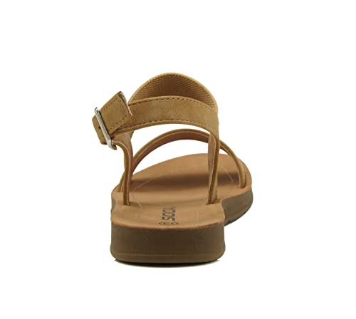 Soda BASHFUL-2 KIDS/CHILDREN/GIRLS Casual Open Toe Single Band with Elastic Ankle Strap Buckle Fashion Slide Flat Sandal2