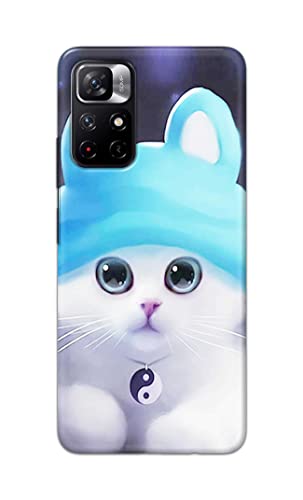 Image of Chinese Cutie Kitten Cat Big Eyes Lovely Girl Ears Hard Back Case Cover for Redmi Note 11T 5G / Poco M4 Pro 5G Back Cover -(J5) VNS2221