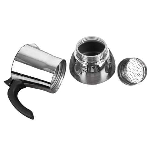 PLCPDM Cafetera italiana con mango ergonómico para estufa, capacidad para 4 tazas, extractores de café, hervidores para cafeterías y preparaciones