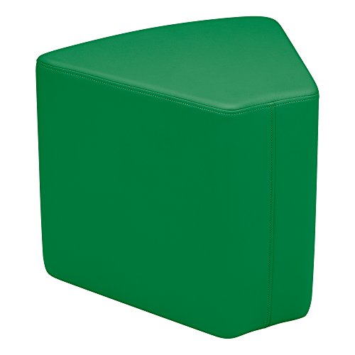 Image of Sprogs 18 inch H Structured Wedge Stool -Flexible Modular Collaborative Soft Seating for Office, Home, Lounge and School Classrooms with Durable Frame & Set of 2 inch Legs Add-on - Green