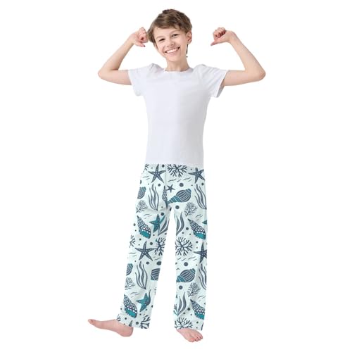 ZZKKO Seashells Starfish Corals Boys Pants for Kids Jogger Pants with Pockets S-XL2