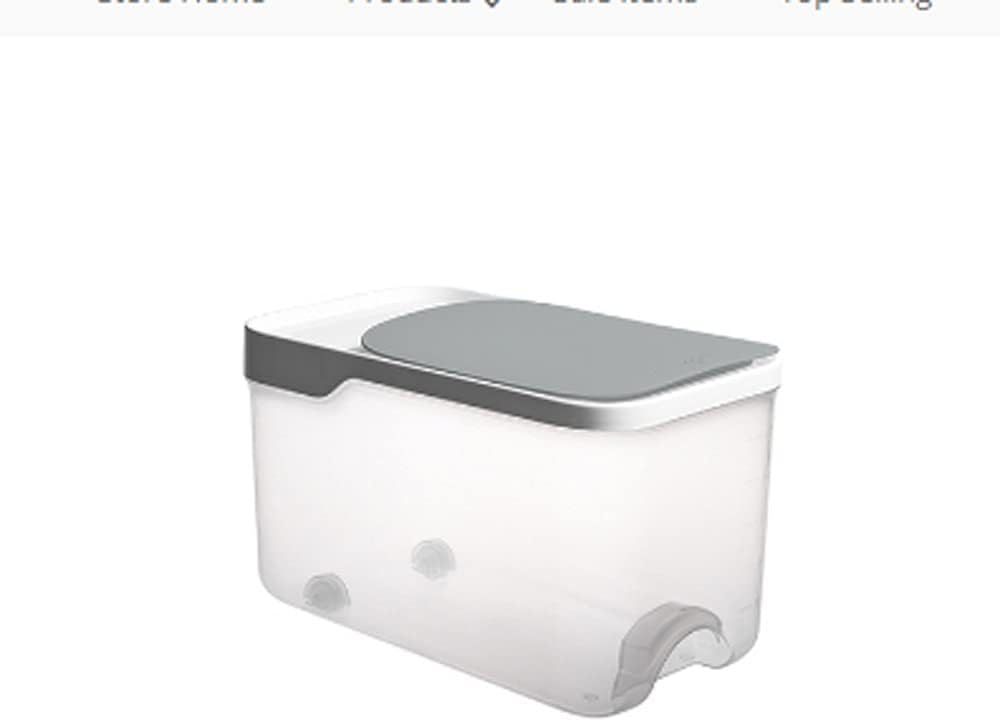 Plastic Rice Bucket Grain Storage Box Food Container with Flip Lid -proof Clear Kitchen Organizer