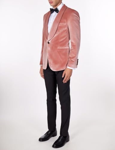 Mens 2 Piece Suit One Button Slim Fit Tuxedos Wedding Suit Jacket Pants Set Business Suit Velvet Formal Tuxedes3