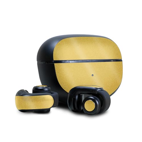 Image of Glossy Glitter Skin Compatible with Bose Ultra Open Earbuds - Solid Marigold - Premium 3M Vinyl Protective Wrap Decal Cover - Easy to Apply | Crafted in The USA by MightySkins