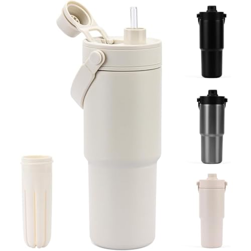 [Daklpiw]�^���u���[ 735ML �X�g���[�t������ �X�e�����X���J�b�v ���[ �W�t�� ��e�� ������ �^��f�M �ۉ� �ۗ� �V�[�����X �{�g�� ���� �H��@�Ή� �����t�� �����^�� �ԍ�/�I�t�B�X/�A�E�g�h�A (�x�[�W��)