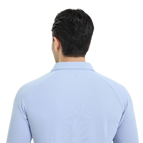 Image of Workday Shirt for Men Long Raglan Sleeve Regular Fit Superior Stretch Wrinkle Free Shape Retention Quick Dry Anti-Viral Finish UPF 50+