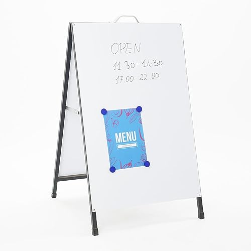 Danieli Store - Pizarra Blanca Magnética de Doble Cara 60x90 cm de Exterior - Pizarra Caballete Magnetica - Caballete Magnético y Escribible para Bares y Restaurantes - imagen 2