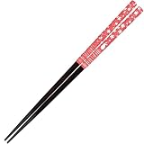 サンライフ 箸 食洗機対応 大人 長い 23cm 春めきうさぎ 天然木 赤 日本製 H-06721