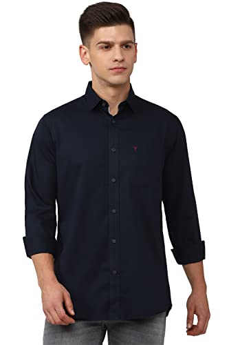 Image of Van Heusen Solid Casual Shirt for Men| Premium Cotton| Full Sleeves| Regular Fit |Breathable Fabric |