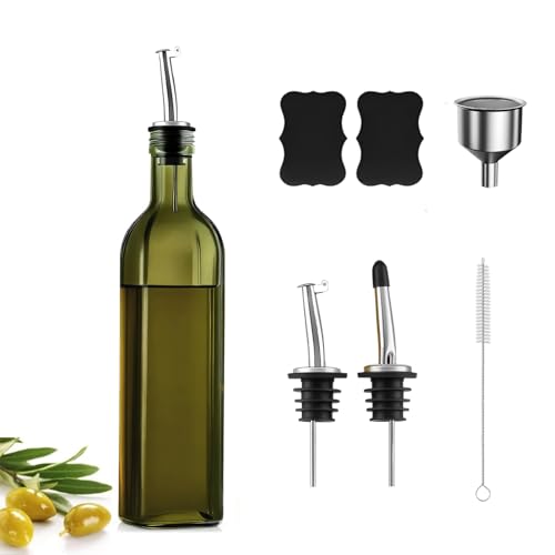 La Mejor Recopilación de Aceitera de cocina de esta semana. 50 TOPONE Dispensador de Aceite de Oliva de Vidrio, 500ml Botella para Aceite de Cocina con Embudo, Etiqueta y Cepillo, Recipiente y Vinagrera Ideal para Aceite de Oliva, Vinagre y...