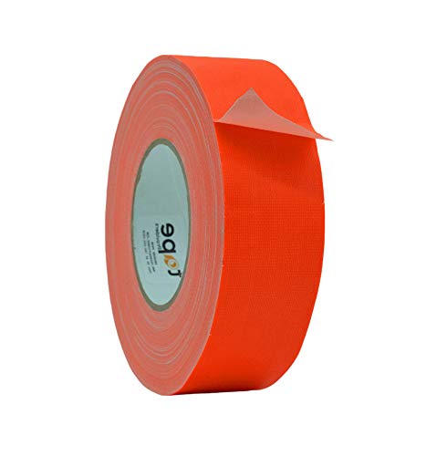 Image of WOD GTC12 Gaffer Tape, Fluorescent Orange Low Gloss Finish Film, 1.5 in. x 60 ft. (Pack of 32) Residue Free, Non Reflective Cloth Fabric, Secure Cords, Water Resistant, Photography, Filming Backdrop