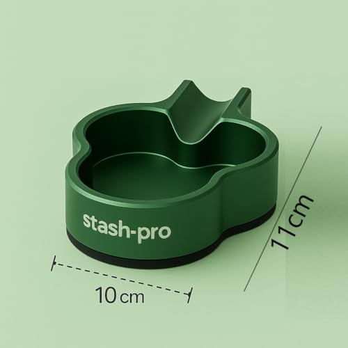 Image of Stash-Pro Premium Metal Cigar Ashtray - Polished Heat-Resistant Design with Non-Slip Base - Deluxe Edition for Indoor & Outdoor Use (Clubs Green)