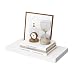 WELLAND 12" Depth White Floating Shelf, Floating Shelves Floating Wall Shelf Display Floating Shelf, 24" L x 12" D x 2" T, Deeper Than Others, White