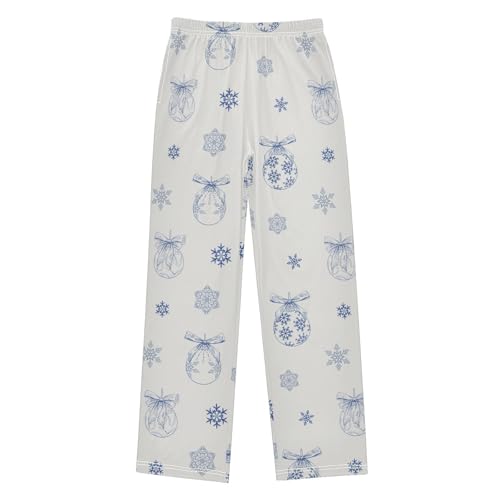 Boys' Pants Christmas Toy Bow Snowflake Pattern Long Bottoms Jogger Pants Elastic Waist Trousers with Pockets S-XL