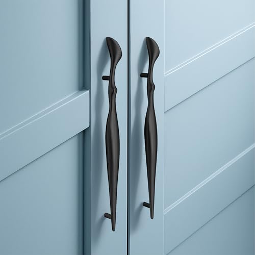 Image of Plantex Cabinet Handle /Kitchen Cabinet Door Handle /Wardrobe /160 mm Cupboard Handle /Door Pull-Push Handle for Home /Office - Pack of 2 (Black)