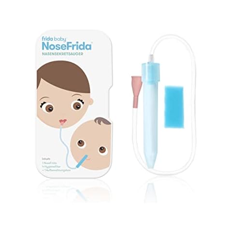 Fridababy NoseFrida Nasensekretsauger, Inkl. 4 Hygienefiltern und Aufbewahrungsbox, Nachfüllbar, Für Babys ab 0 Monaten, (1er Pack), Blau/Weiß, 200830012 Cover
