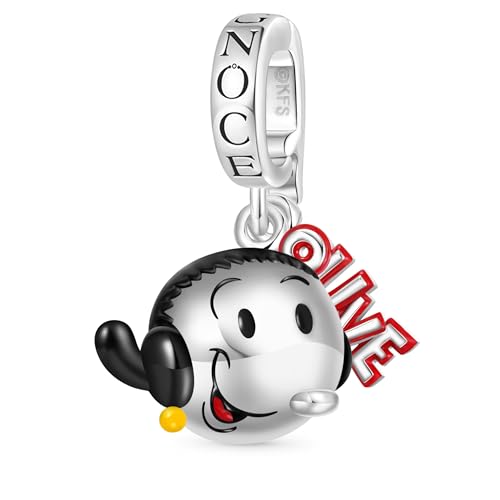 GNOCE Popeye Olive Oyl's Head Pendant Dangle Charm for Women, S925 Sterling Silver Dangle Charms for Women Wife, Valentine‘s Day, Mother’s Day Jewelry