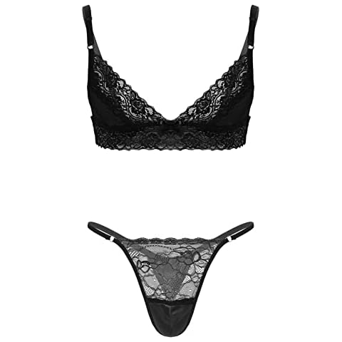 CHICTRY Men's 2 Piece Sissy Lingerie Set Cover