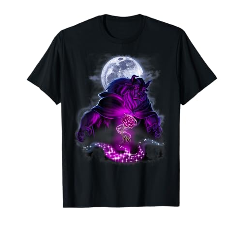 Disney La Belle et la Bête Moon Rose Airbrush Art T-shirt T-Shirt