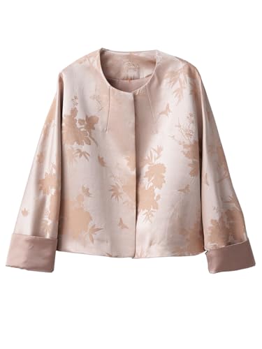 Veste légère en laine de soie jacquard femme motif papillon 553