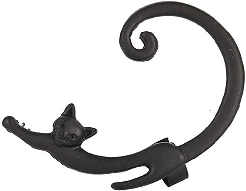 LEXPON 1 Pcs Cute Cartoon Stereo Cat Shape Ear Hook Charm Accessories For Women,Black