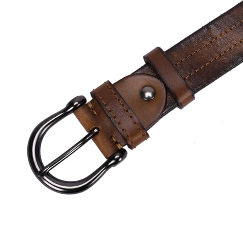 Men's Genuine Leather Belt, 1.5" Wide, Square Buckle, Casual/Dress, Gift Box4