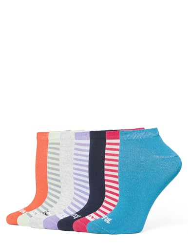 HUE Women's Cotton No Show Liner 7 Pair, Moods Pack, One Size