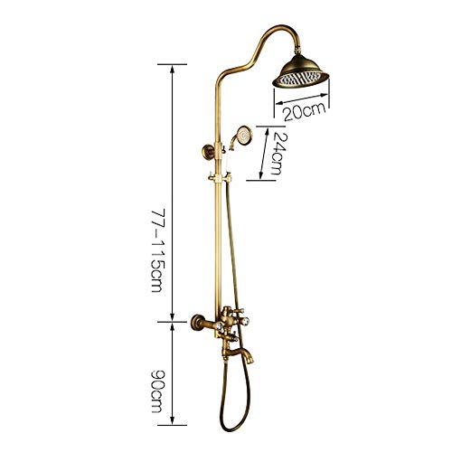 Ensemble de douche antique en cuivre d'exception incrusté de strass diamant - 4