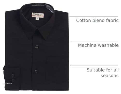 Image of Gioberti Boys Long Sleeve Solid Dress Shirt