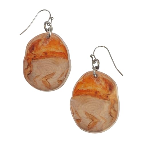 Sourdough Bread Loaf Dangle Earrings for Women Fun Quirky Idea for Bakers