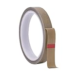 Misuyue Teflonband Klebeband, Hitzebeständiges Klebeband 15mm x 10M, 0,18mm Dicke PTFE Glasgewebeband für Vakuumiermaschine Impulsversiegeler, Hitzebeständiges bis 300℃ (Braun)