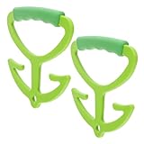 WESIEVYA Asa para Bolsas Compra 2 Unidades Gancho Ergonómico Resistente en Plástico Color Verde Claro Práctico Accesorio para Transporte sin Esfuerzo en Compras Diarias