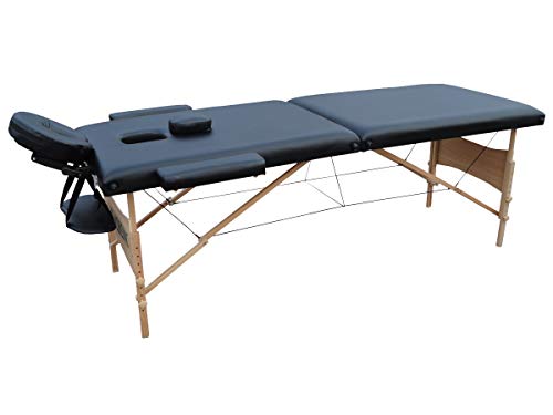 Mobiclinic, klappbare Physiotherapie-Liege, CM-01 Light, Europäische Marke, Massageliege, mit Tragetasche, Kopfstütze, Massage, tragbar, Holz, 186 x 60 cm, Farbe: Schwarz - Image 6
