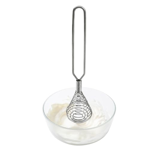 Fouet à main – Moulinet manuel en métal, gadget de cuisine, appareil de battage à mousser | Idéal pour mélanger les œufs, lait, crème, dessert, petit...