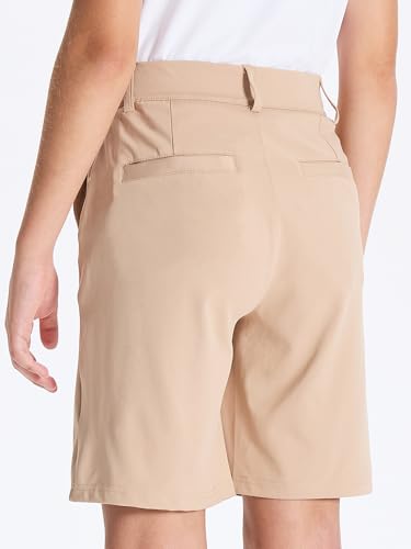 DEVOROPA Youth Boys Golf Shorts Stretch School Uniform Clothes Kids Flat Front Dress Chino Hybrid Twill Casual Shorts Pockets2