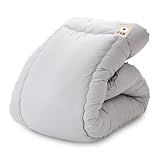 アイリスプラザ 洗える掛け布団 日本製 グレー シングル 丸洗いOKでいつでも清潔 軽量2.4kg 抗菌・防臭・防ダニ 通年での使用可能 幅約150×奥行約210×高さ約8 ポリエステル100％で 速乾性 心地よい暖かさ