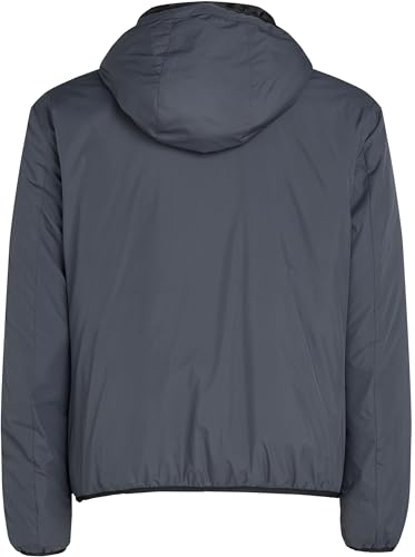 Calvin Klein Herren Windbreaker Jacke Hi-Neck mit Kapuze, Grau (Ebony), L – Ansicht 6