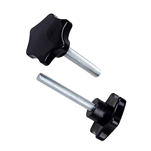 Yudesun Ferretería Accesorios Estrella Cabeza Sujeción Manija Perilla - M10 M12 Estrella Forma Agarres Plástico Cabeza Mano Sujeción Perilla Manija Rosca Macho Cover