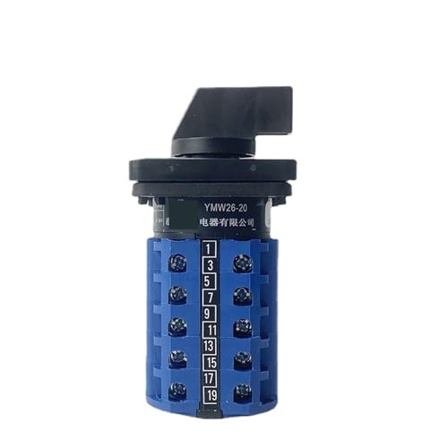 Interrupteur à came rotatif universel YMW26 LW26-20/5 multiposition 5 pôles 20A 690V pour rail DIN