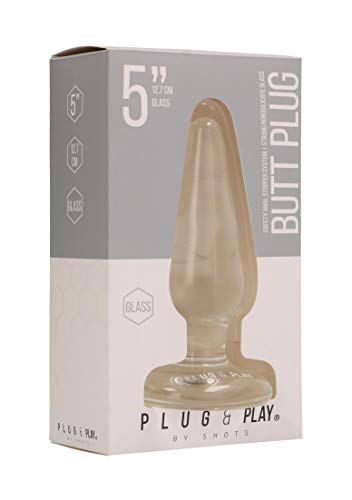 Butt plug en verre Shots Plug & Play de 5 pouces facile à nettoyer