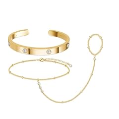Gold-cz hand chain & cuff