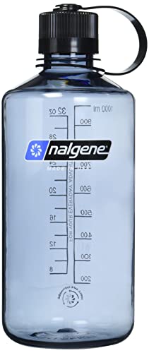 Nalgene Sustain Tritan BPA-Free Water Bottle Made with Material Derived from 50% Plastic Waste, 32 OZ, Narrow Mouth,Grey