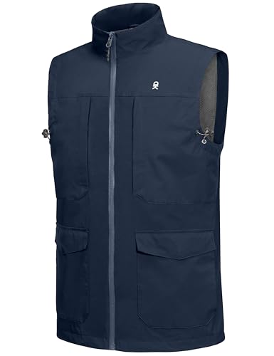 Little Donkey Andy Men's Lightweight Quick Dry Vest Windproof Sleeveless Jacket with 11 Pockets for Travel Fishing Hiking