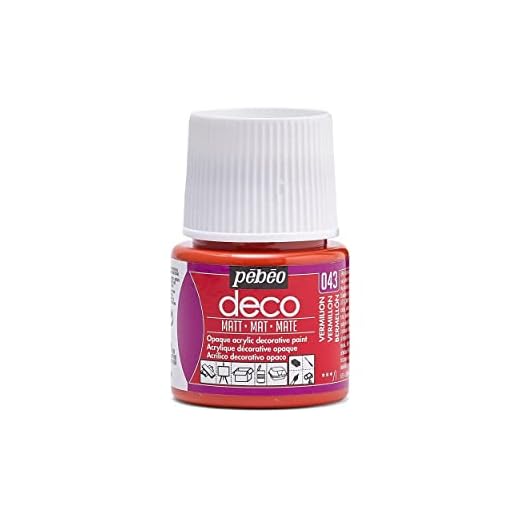 Pébéo - Pintura acrílica multisoporte - Color Opaco - Acabado Mate - Color bermellón - 45ml