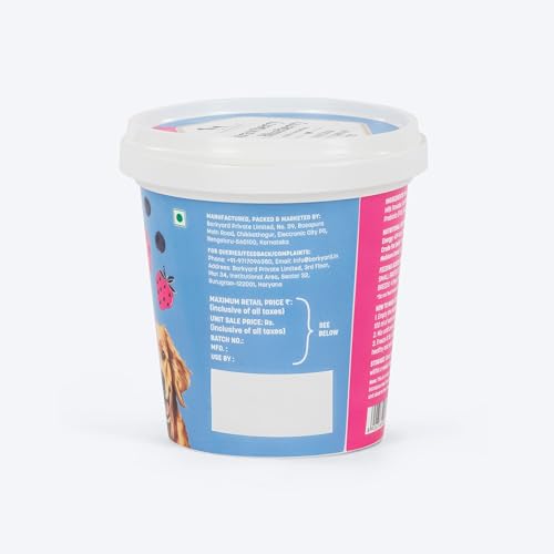 Image of HUFT Strawberry & Blueberry Dog Ice Cream Mix - 40 gm (Pack of 5) | Natural Treats with Prebiotics for Dogs | Easy to Prepare Frozen Dessert | Healthy Snack for All Life Stages & Breeds Dogs
