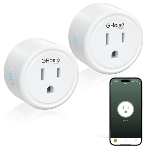 Image of GHome Smart Mini Wi-Fi Plug, Smart Home Wi-Fi Outlet Compatible with Alexa, Google Home & IFTTT, No Hub Required, UL Certified, 2.4G WiFi Only, 2 Count (Pack of 1), White