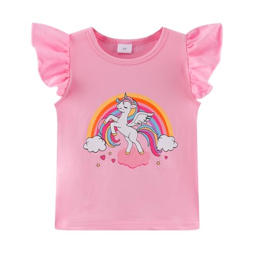 Girls Skirt Set 2 Piece Outfit Toddler Summer Clothes Ruffle Sleeve T-Shirt Bow Knot Tutu Skirt Outfit Set2