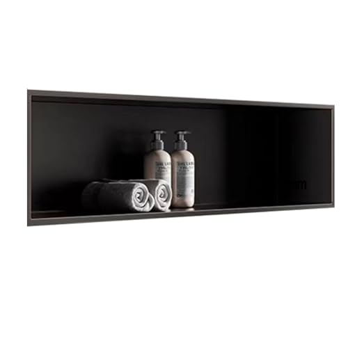 Niche de douche en acier inoxydable noir 72x32 cm au design encastré premium